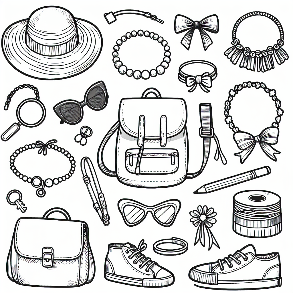 Additional accessories coloring pages example 2