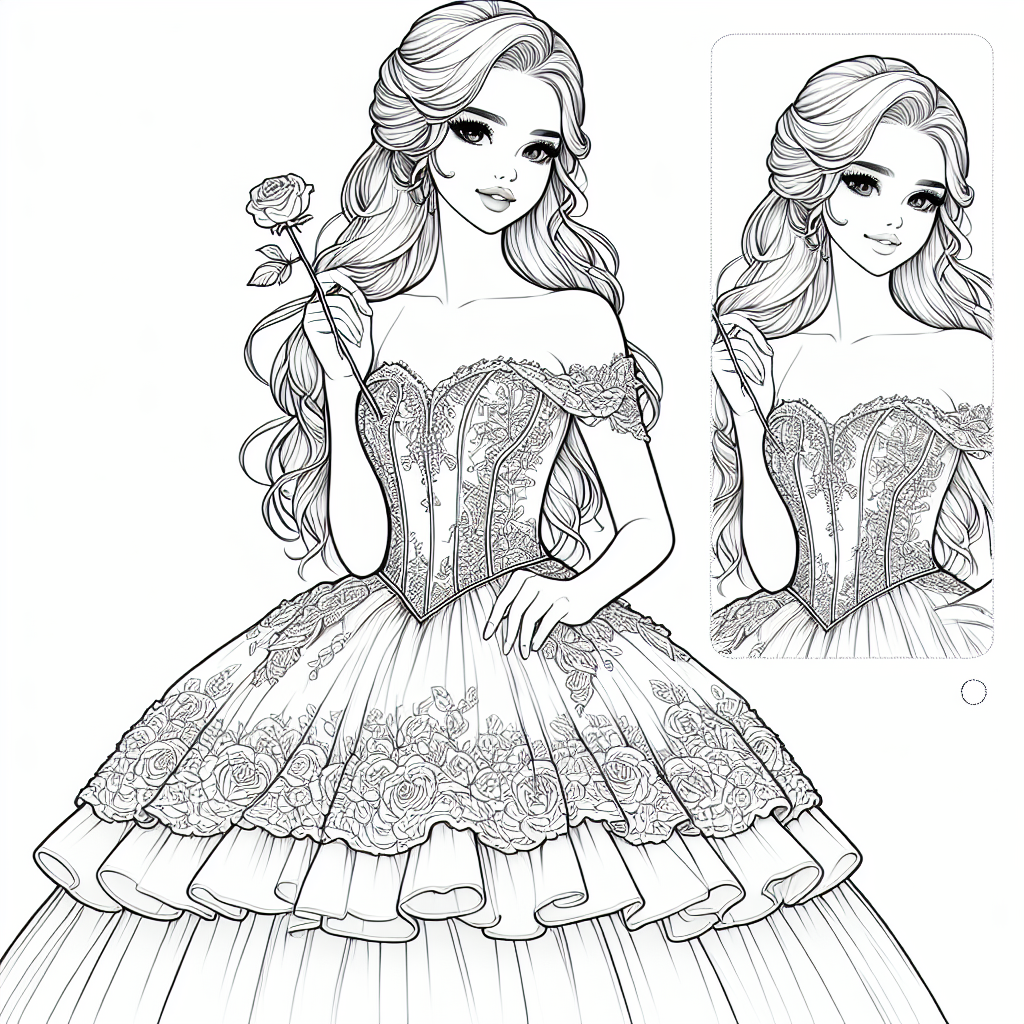 Additional belle coloring pages example 2