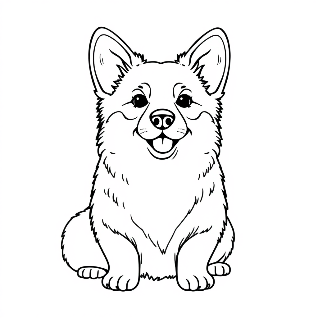 Ein the Corgi Coloring Pages