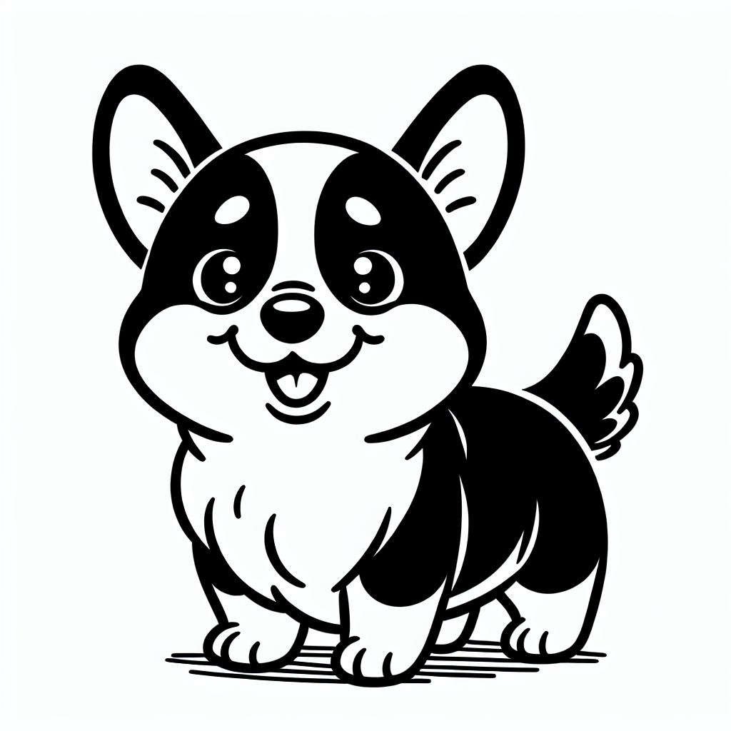 Additional ein the corgi coloring pages example 2