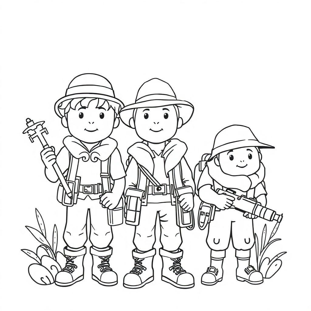 Explorers Coloring Pages