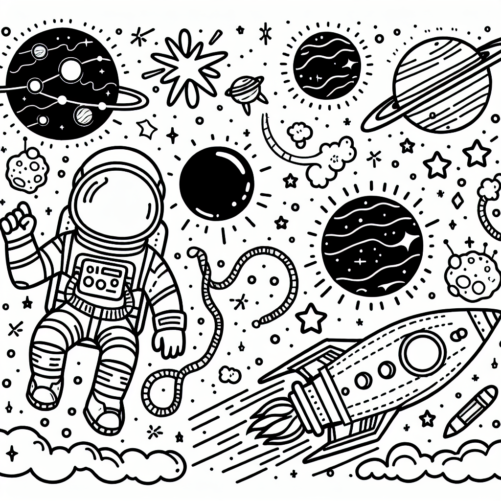 Additional galaxy exploration coloring pages example 1