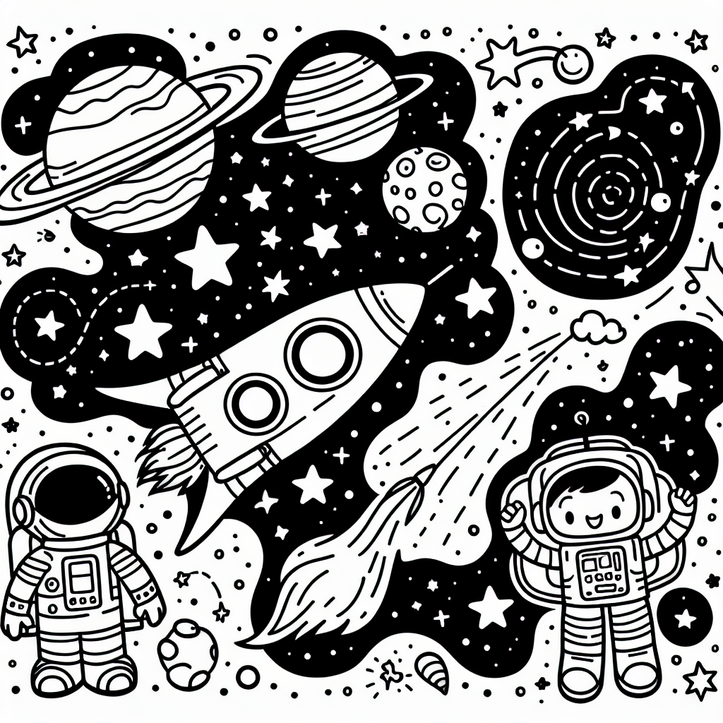 Additional galaxy exploration coloring pages example 2