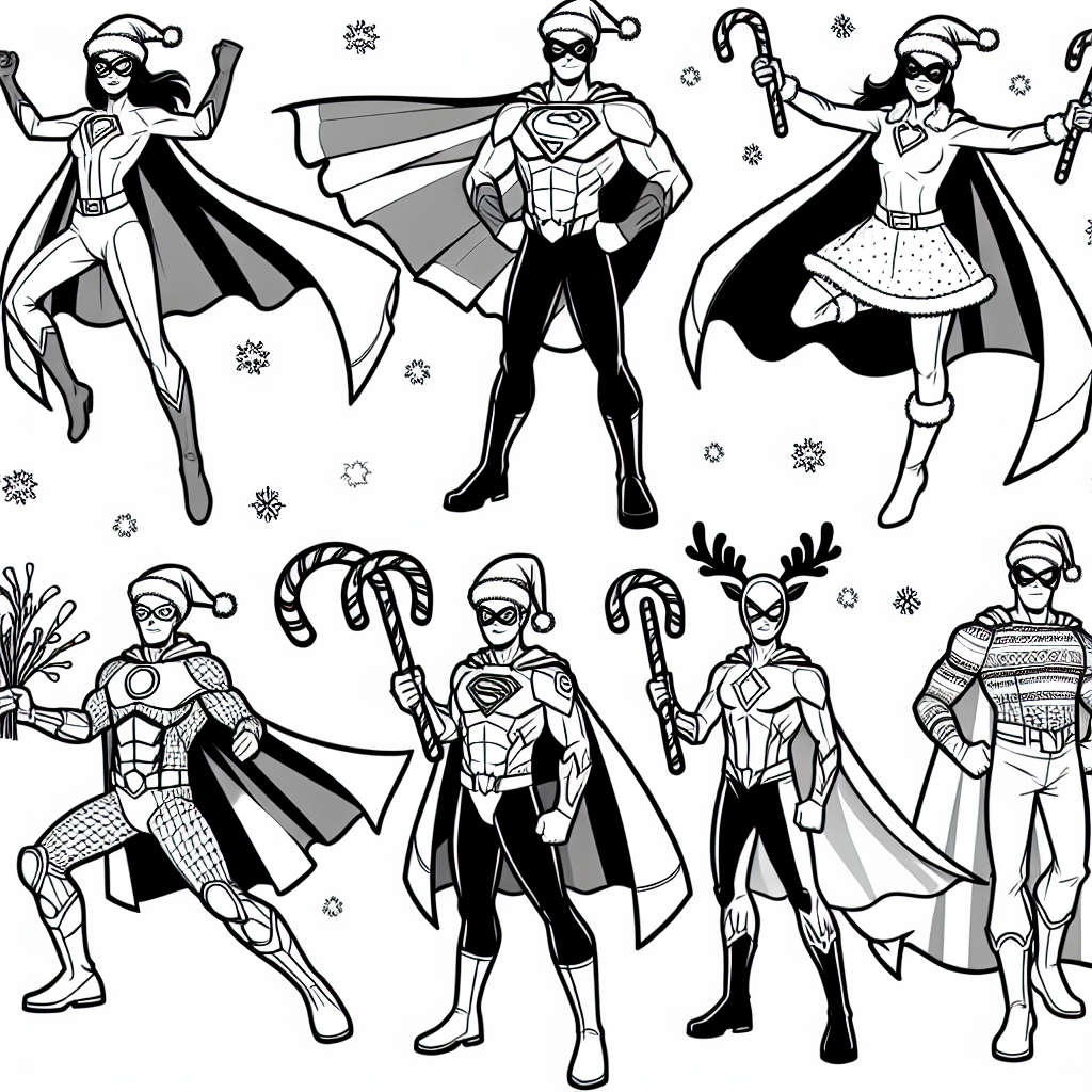 Additional holiday themed superheroes coloring pages example 1