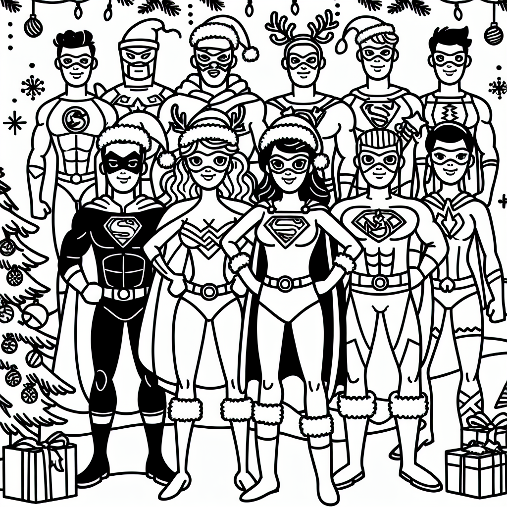 Additional holiday themed superheroes coloring pages example 2