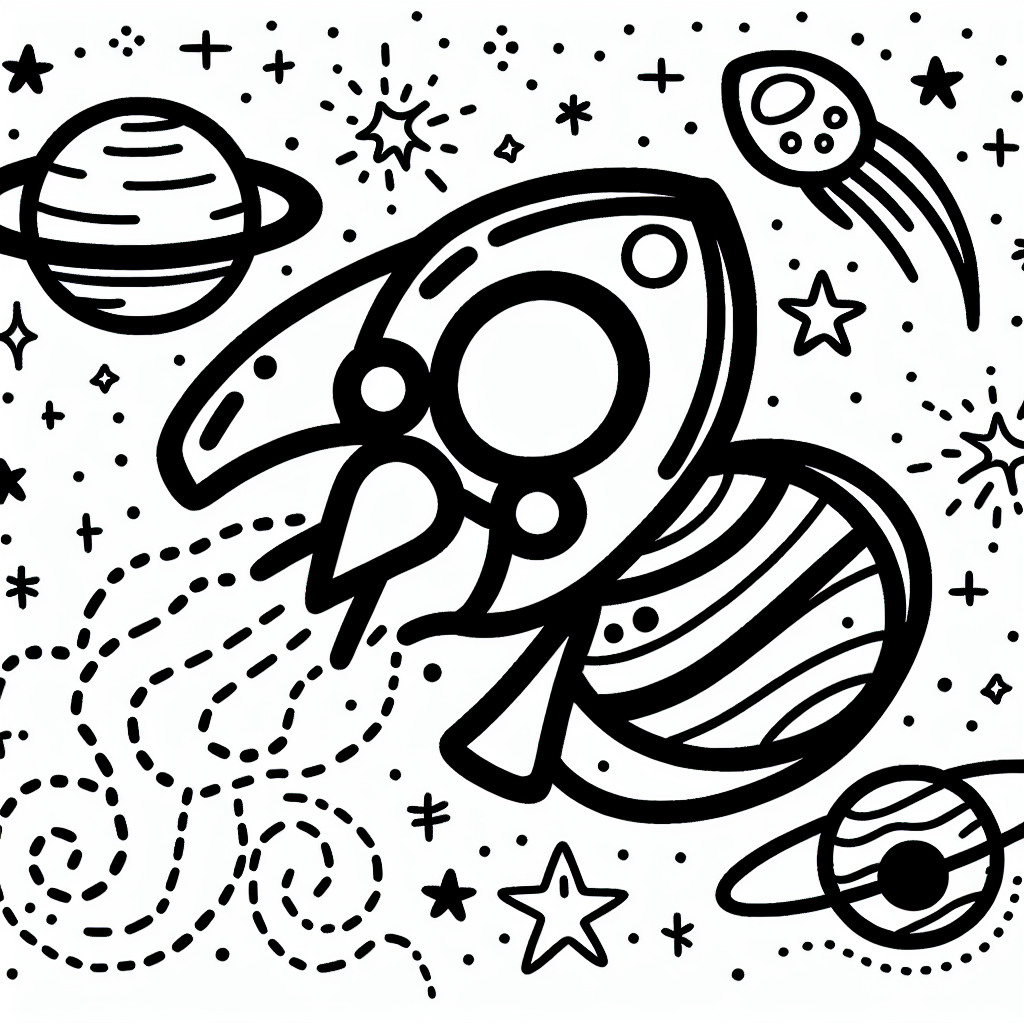 Additional intergalactic travel coloring pages example 1