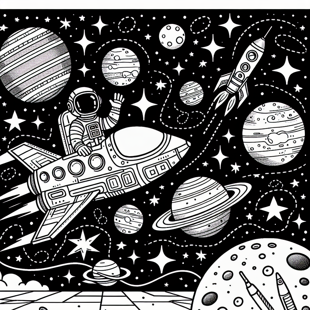 Additional interstellar travel coloring pages example 1