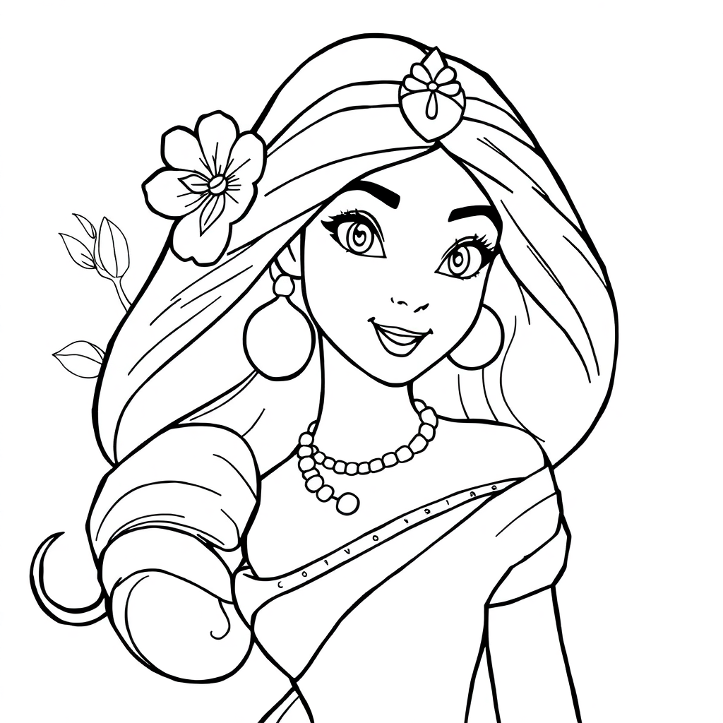 Jasmine Coloring Pages