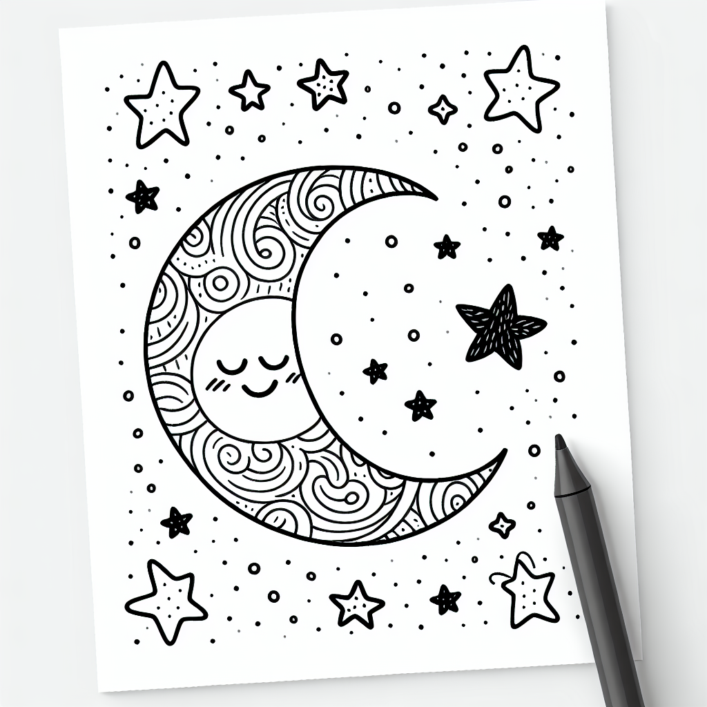 Additional moon coloring pages example 2