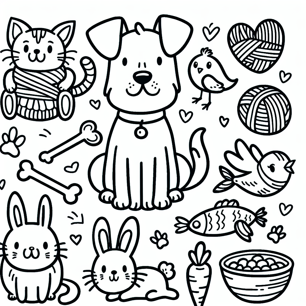 Additional pets coloring pages example 1