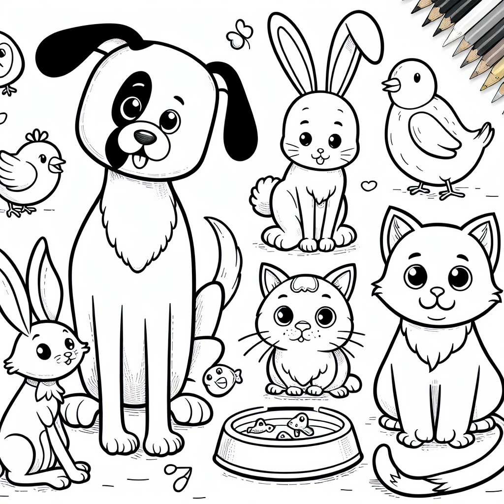 Additional pets coloring pages example 2
