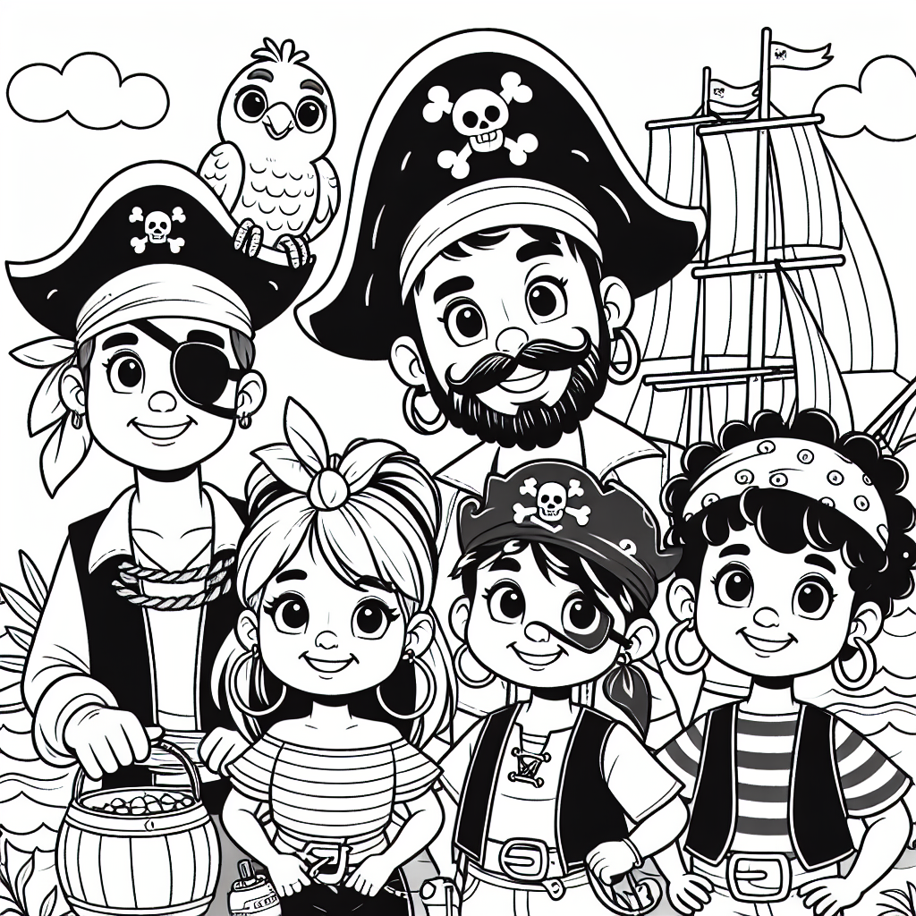Additional pirate crew coloring pages example 1