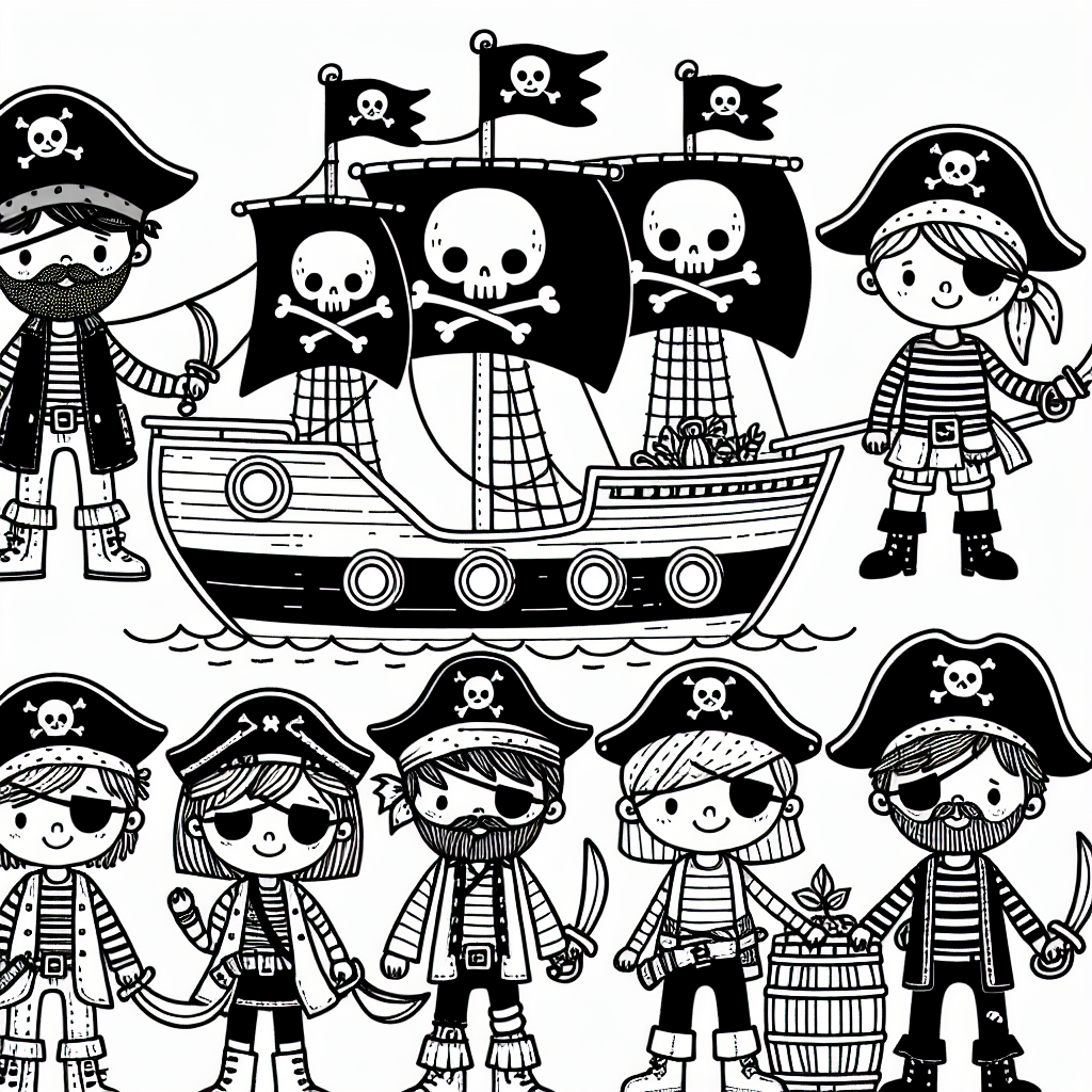Additional pirate crew coloring pages example 2