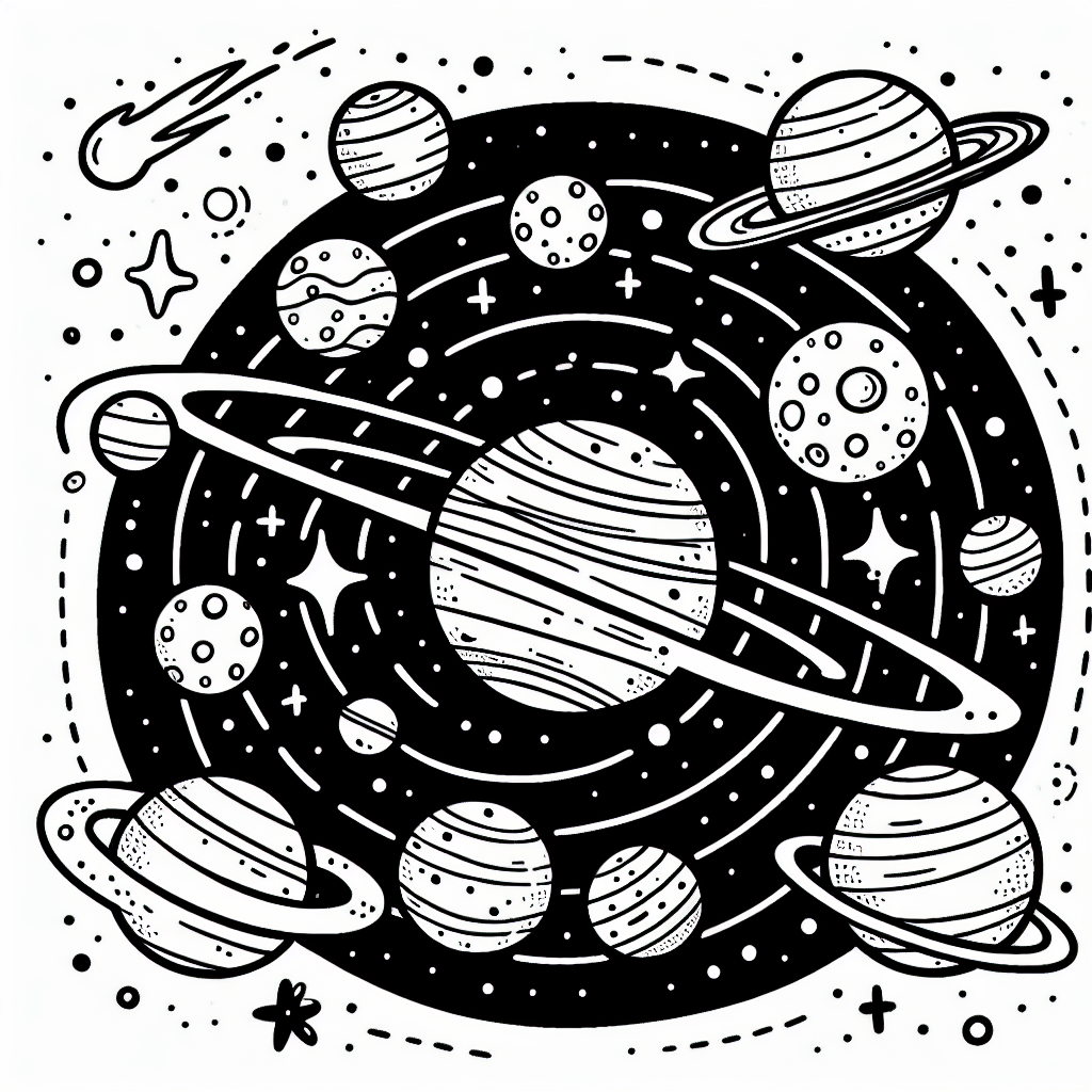 Additional planets coloring pages example 1