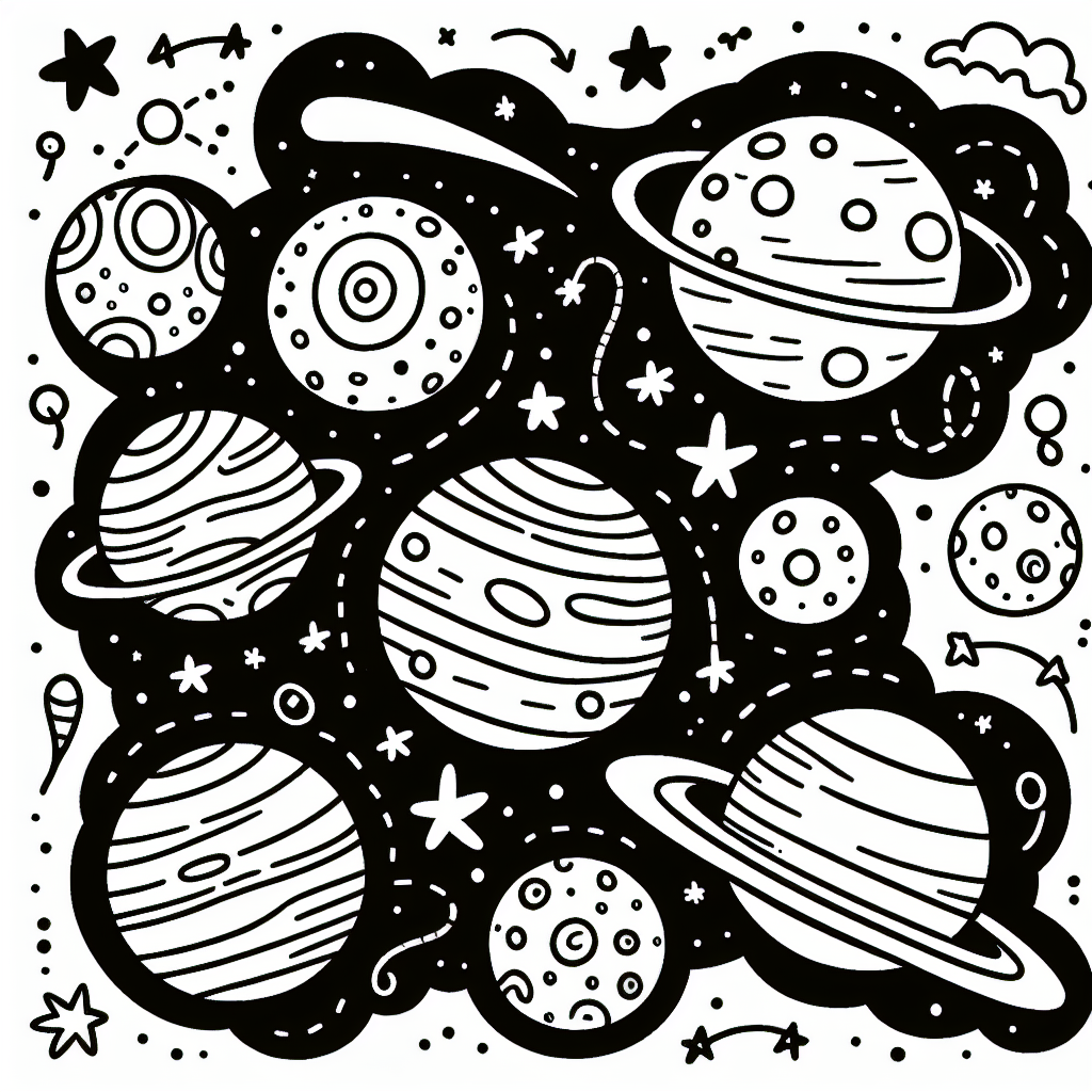Additional planets coloring pages example 2