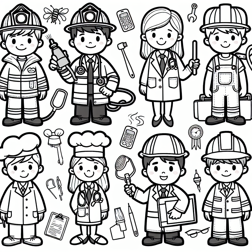 Additional professions coloring pages example 1