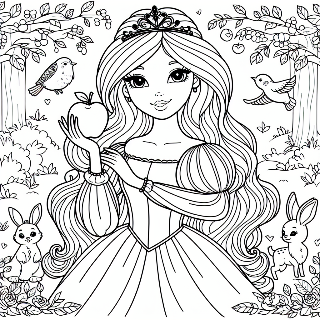 Additional snow white coloring pages example 1
