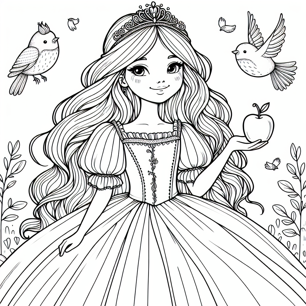 Additional snow white coloring pages example 2