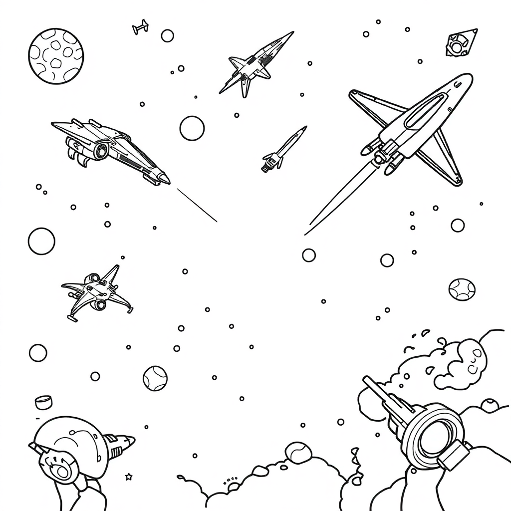 Space Battles Coloring Pages