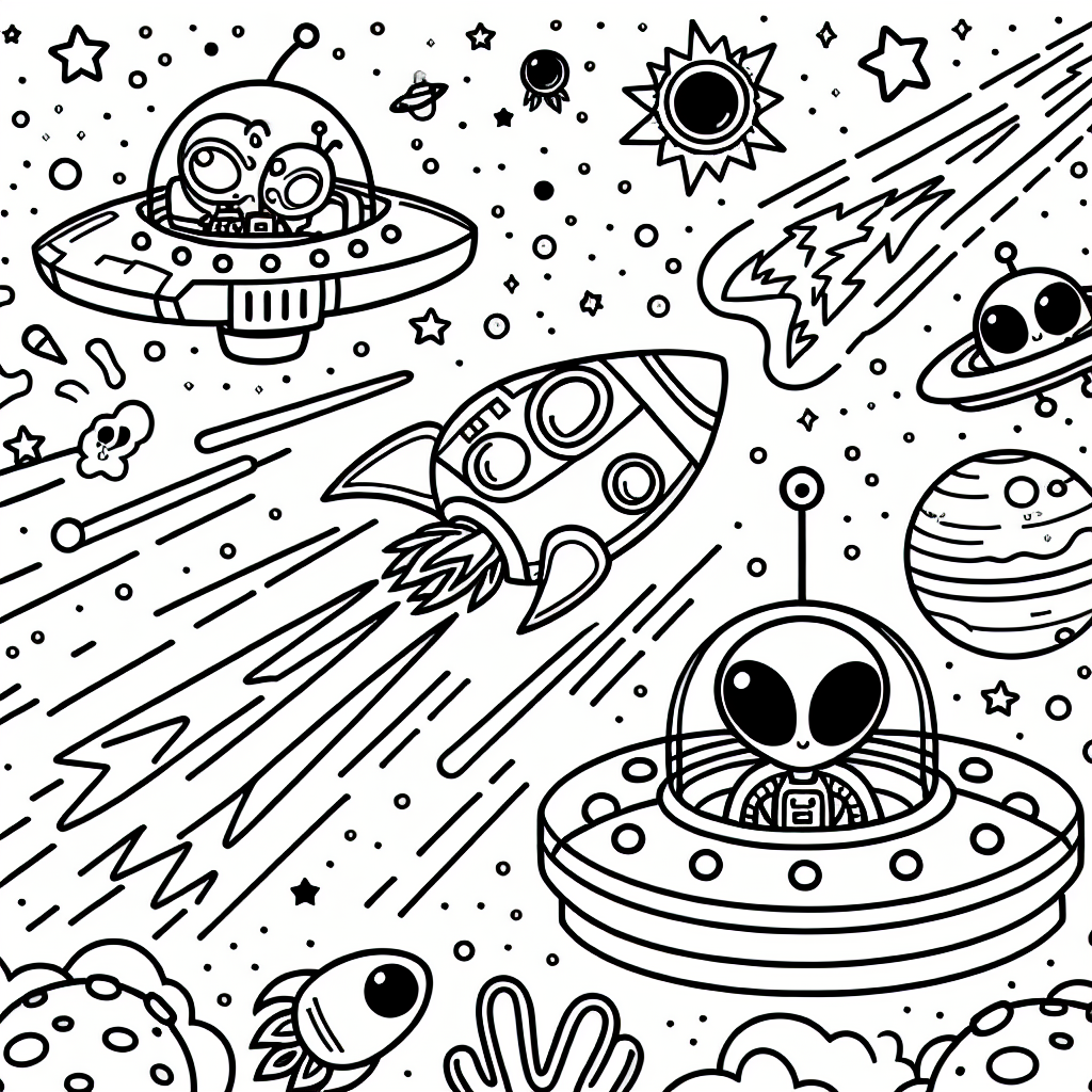 Additional space battles coloring pages example 1