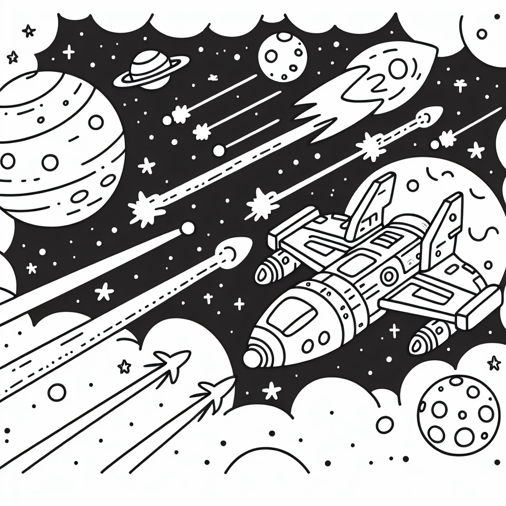 Additional space battles coloring pages example 2