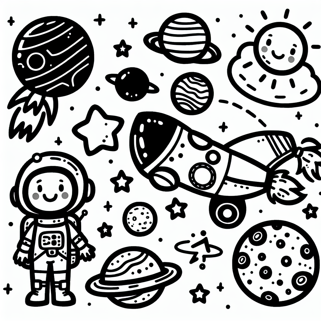 Additional space exploration coloring pages example 1