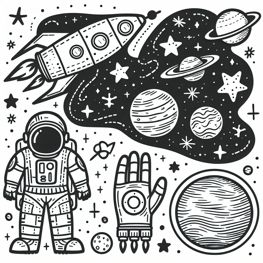Additional space exploration coloring pages example 2