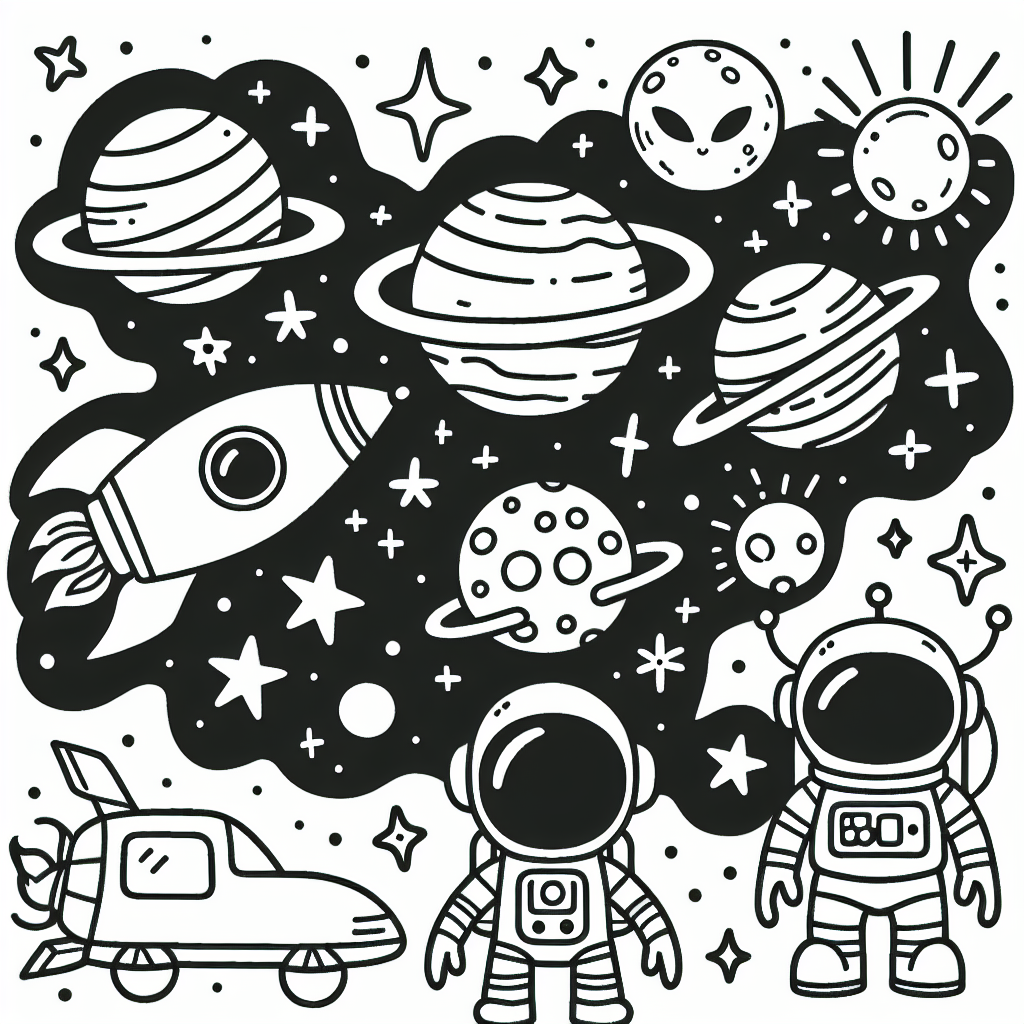 Additional space coloring pages example 2