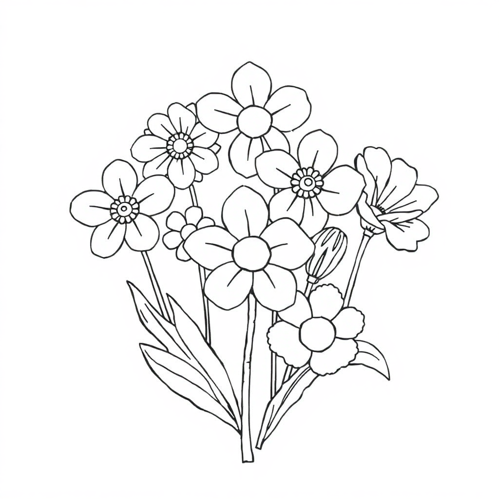 Spring Flowers Coloring Pages