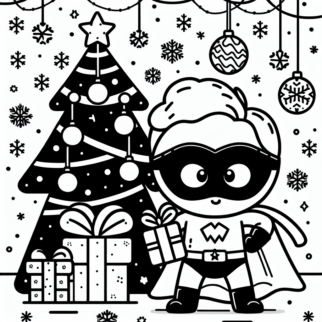 Additional superhero christmas coloring pages example 1