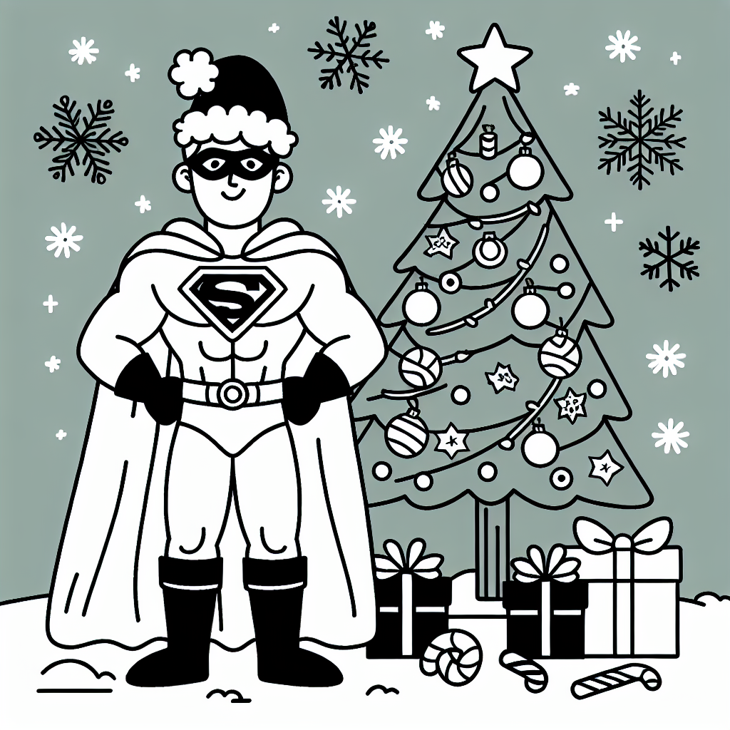 Additional superhero christmas coloring pages example 2