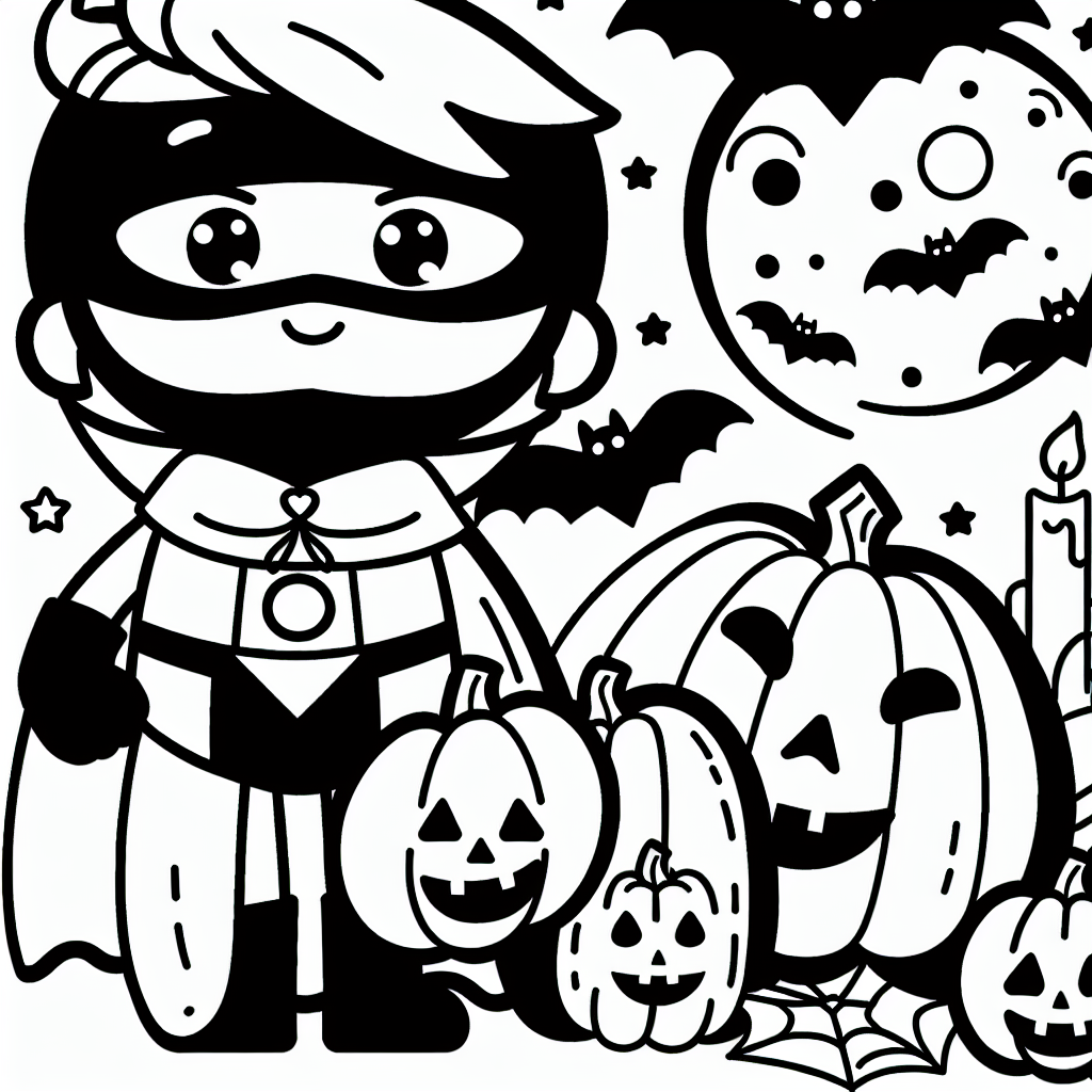 Additional superhero halloween coloring pages example 2
