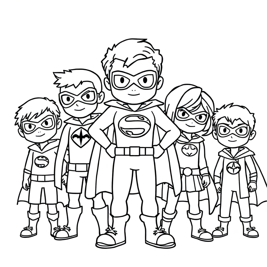 Superhero Kids Coloring Pages