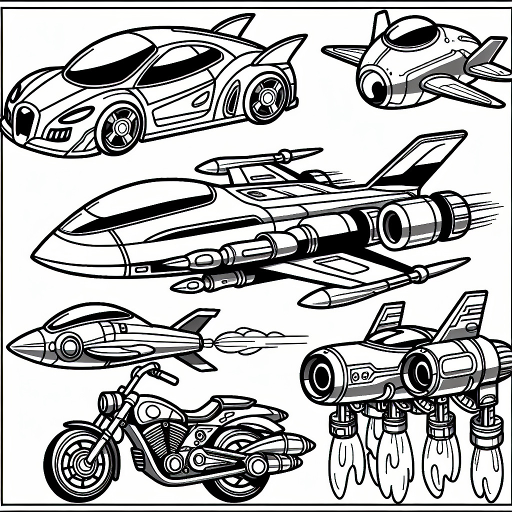 Additional superhero vehicles coloring pages example 2