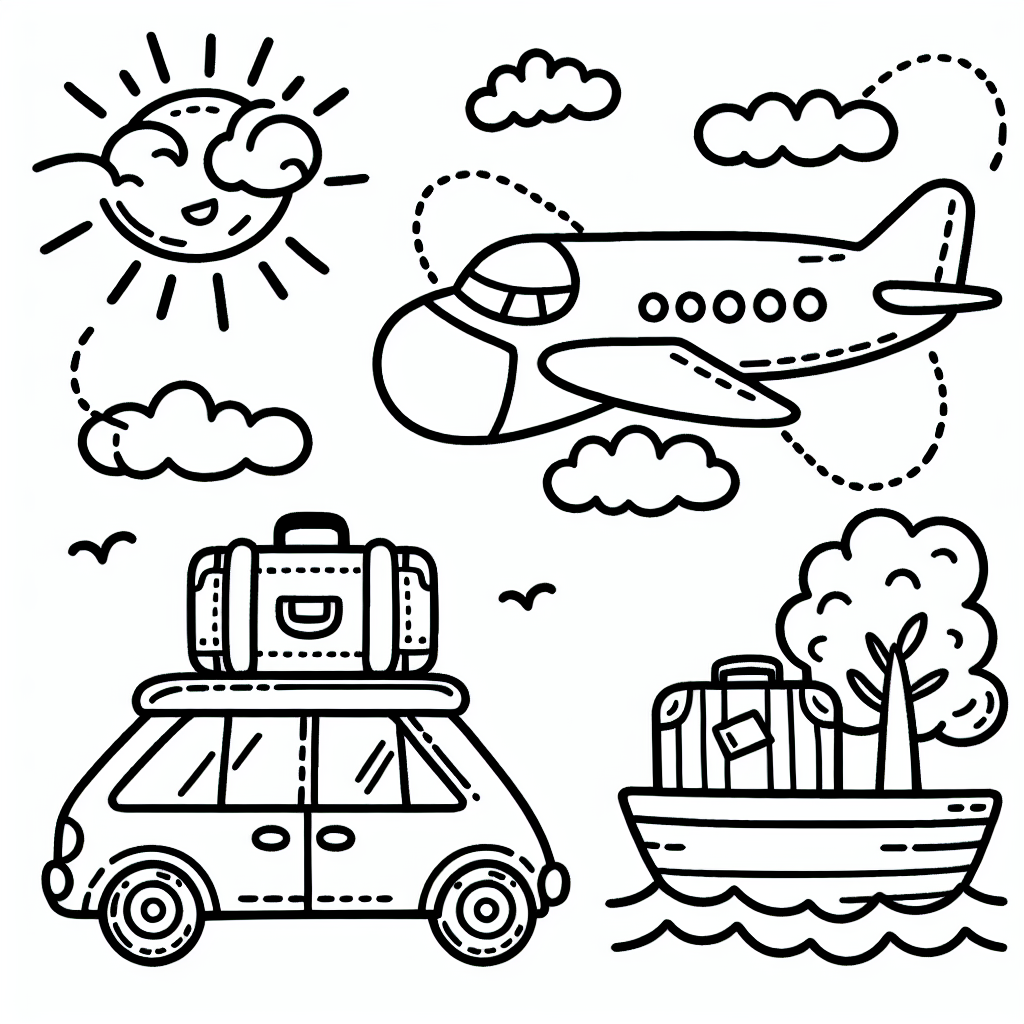 Additional travel coloring pages example 1