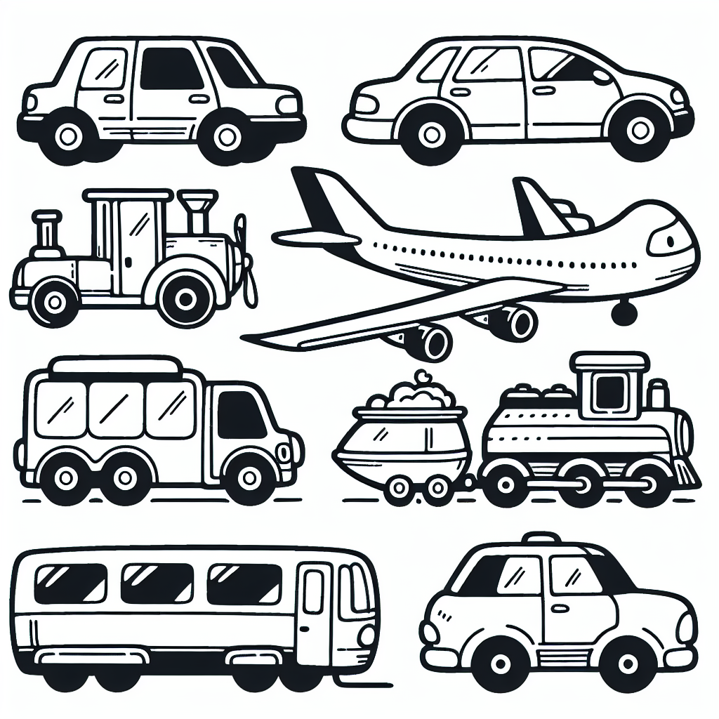 Additional vehicles coloring pages example 2