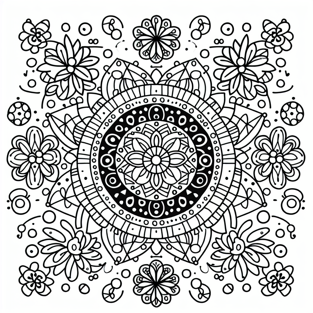 Additional zentangle mandala coloring pages example 2