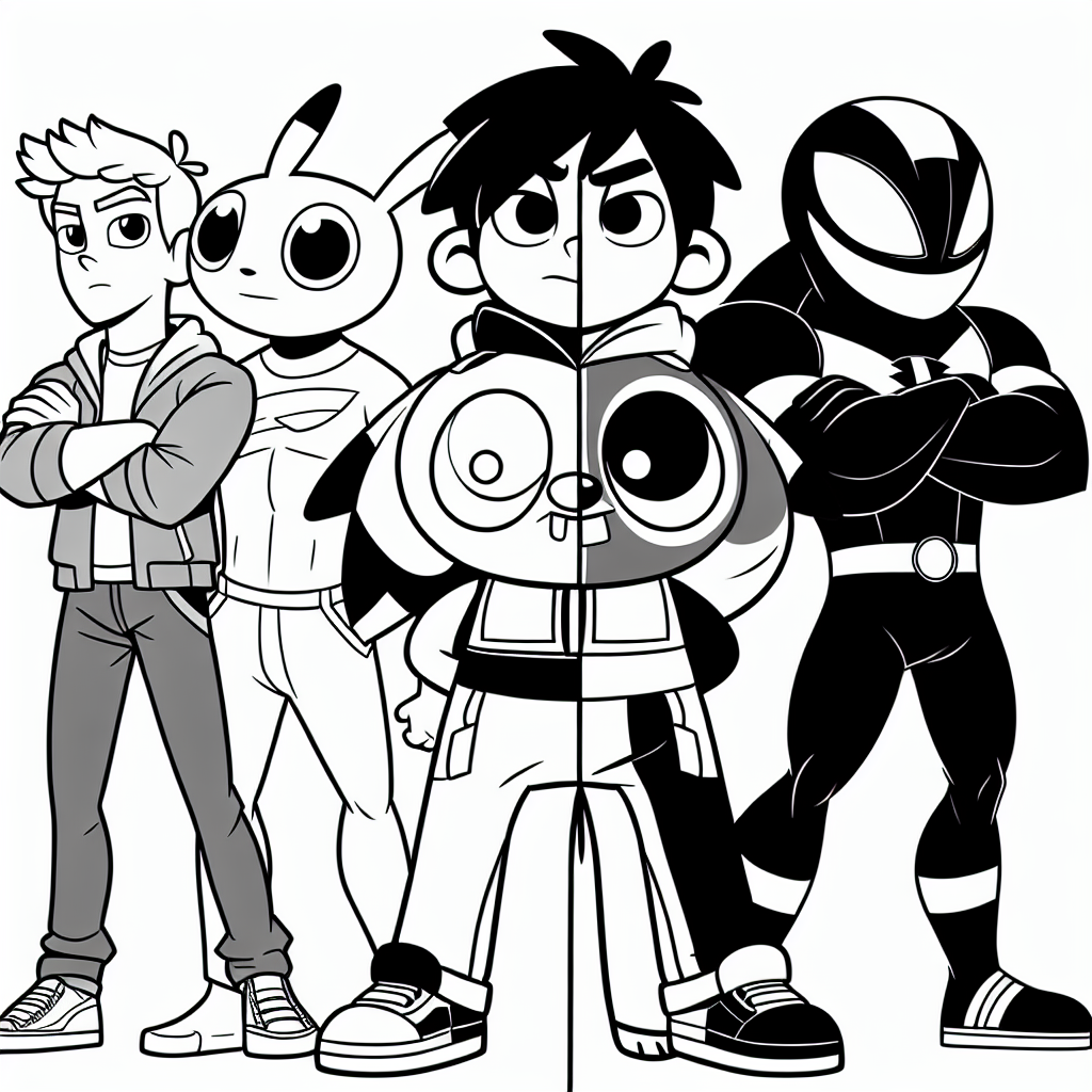 Alternative free printable animated series coloring pages - design variation 1