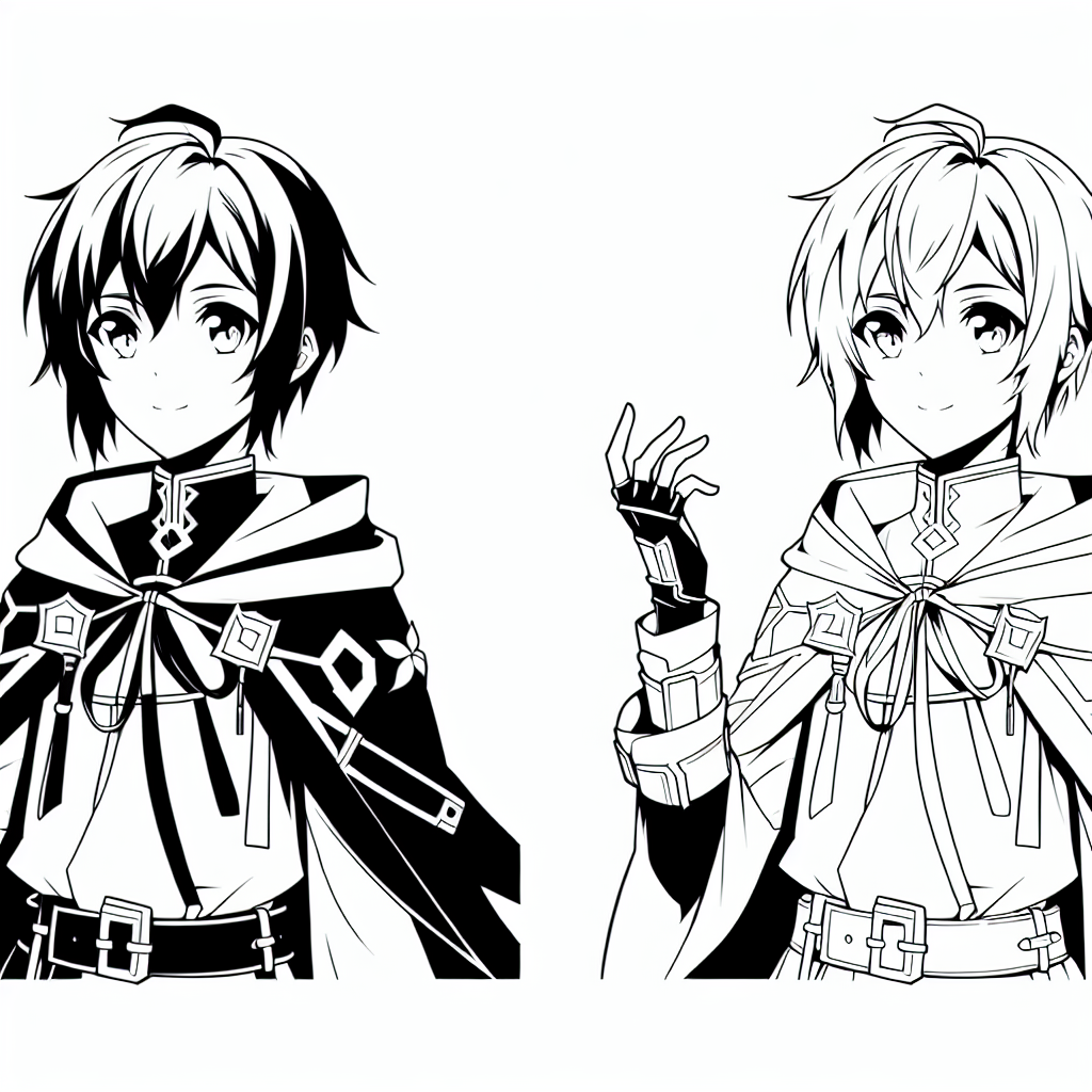 Alternative free printable anime girl coloring pages - design variation 1