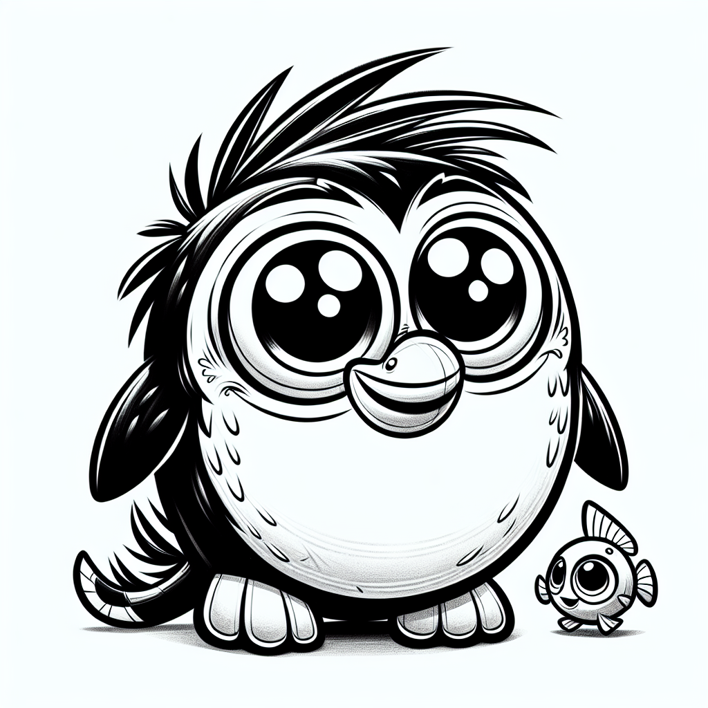 Alternative free printable badtz maru penguin coloring pages - design variation 2