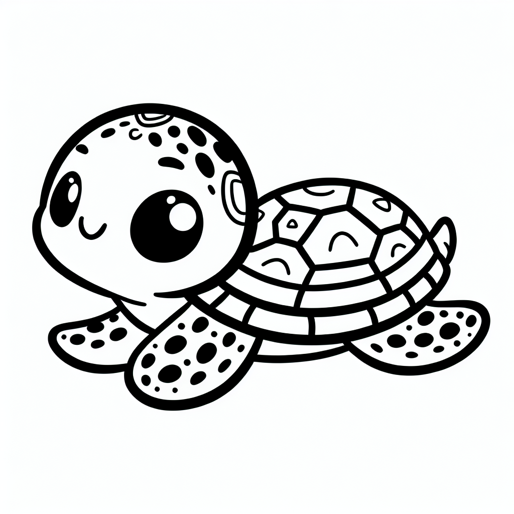 Free printable cute sea turtle drawing coloring pages for kids - high quality coloring page