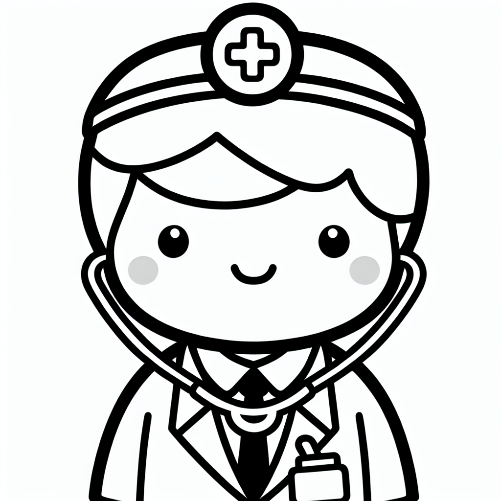 Free printable doctor stethoscope coloring pages for kids - high quality coloring page