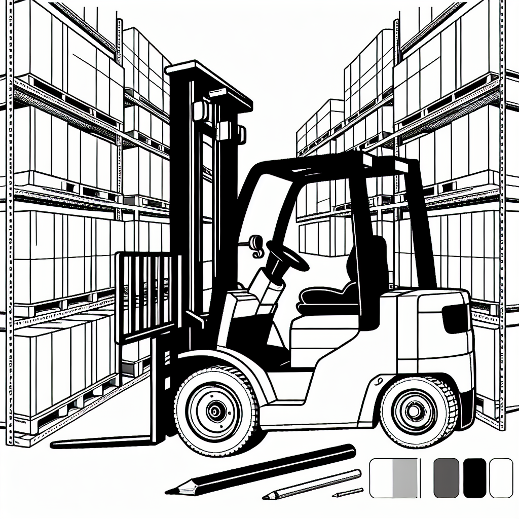 Alternative free printable forklift boxes coloring pages - design variation 2