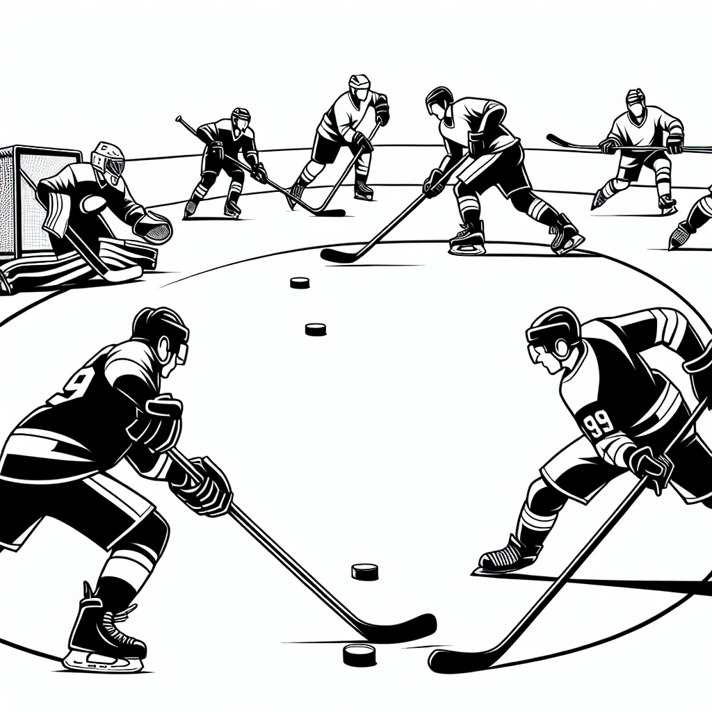 Alternative free printable hockey coloring pages - design variation 1