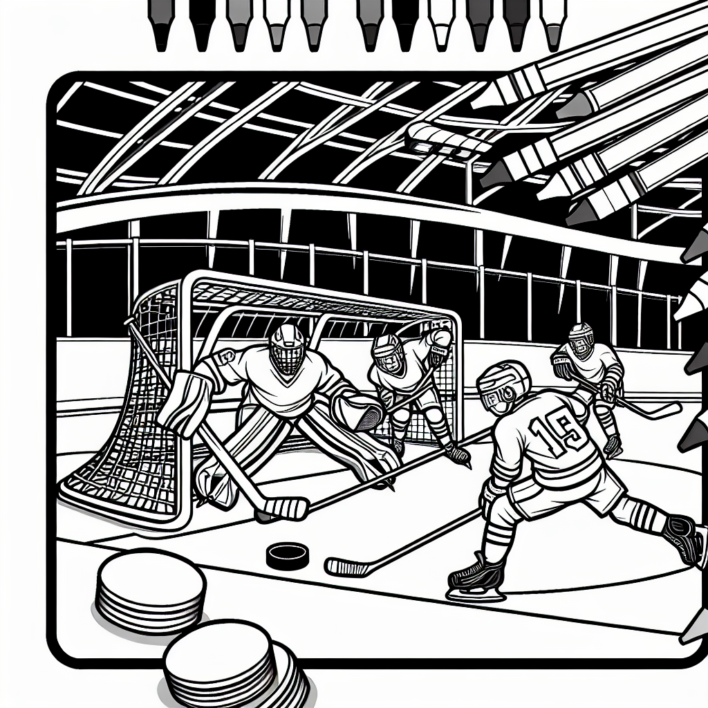 Alternative free printable hockey coloring pages - design variation 2