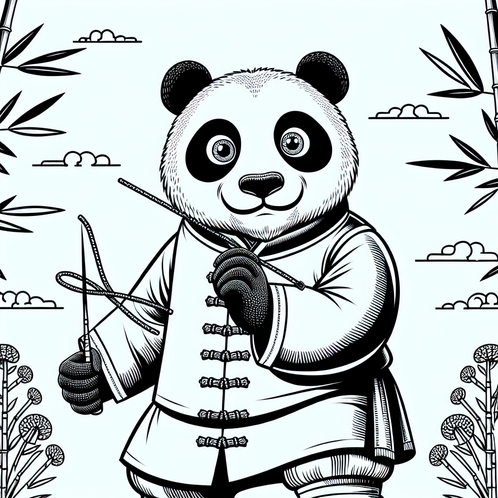 Alternative free printable kung fu panda po coloring pages - design variation 1