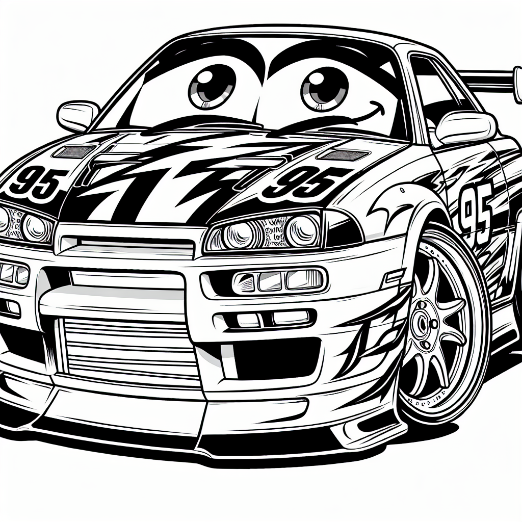Alternative free printable lightning mcqueen coloring pages - design variation 1