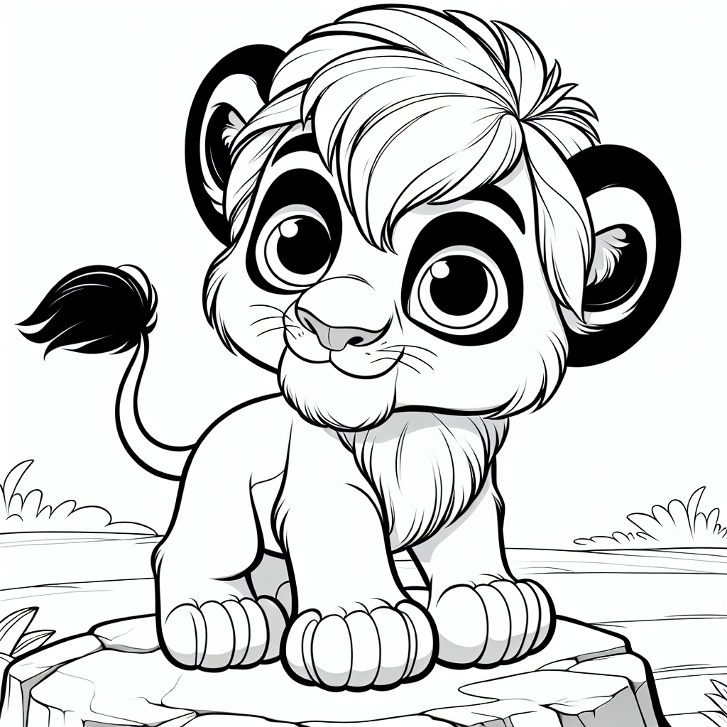 Alternative free printable lion king simba coloring pages - design variation 1