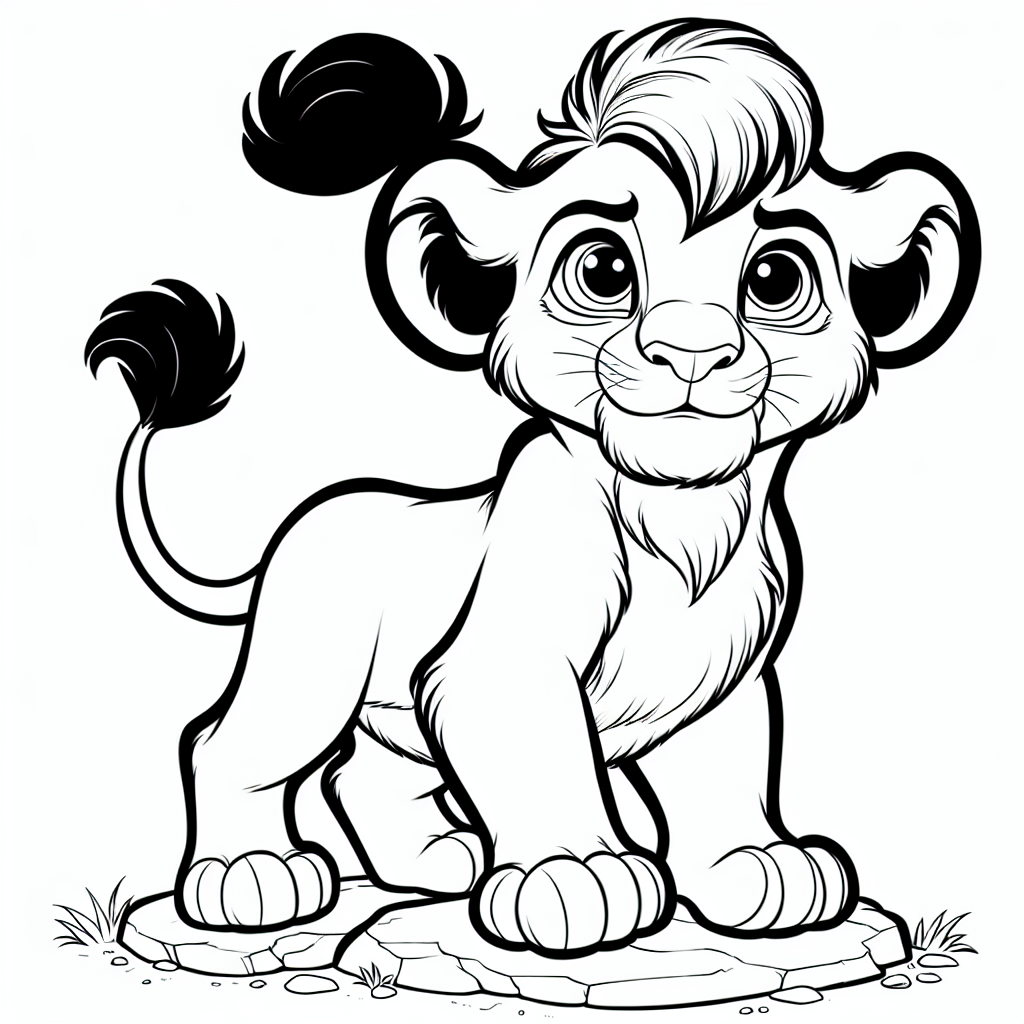 Alternative free printable lion king simba coloring pages - design variation 2