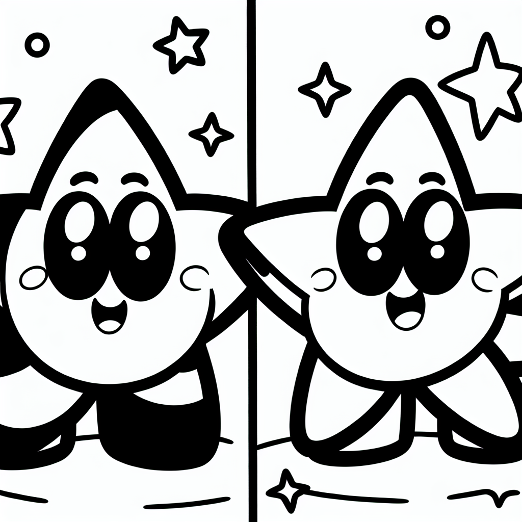 Alternative free printable little twin stars coloring pages - design variation 2